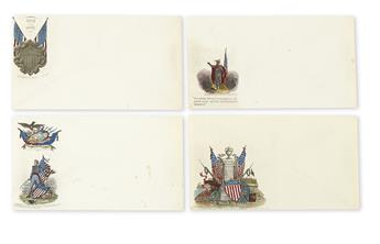 (CIVIL WAR.) Group of 10 engraved and hand-colored patriotic covers by F. K. Kimmel.